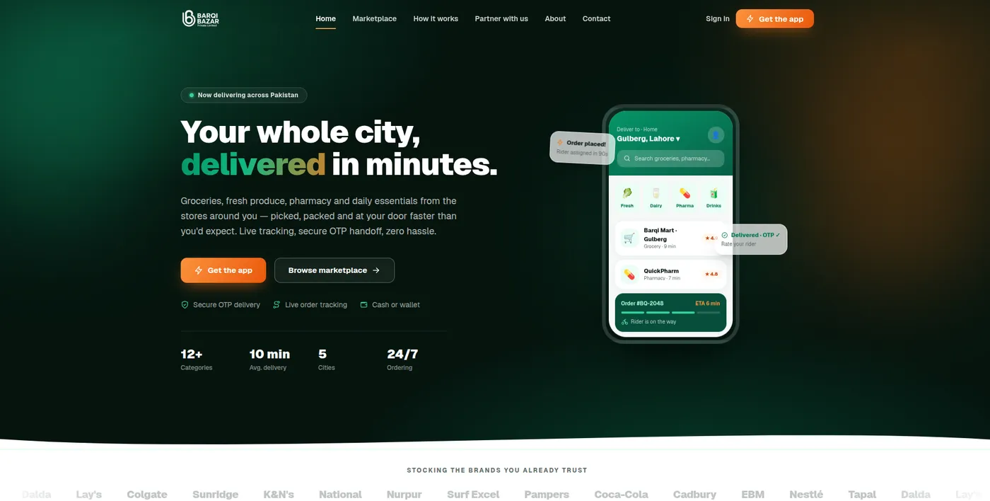 BarqiBazar — local shop POS → online marketplace with delivery screenshot